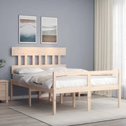 Letto per Anziani con Testiera 140x190 cm in Legno Massello 3195396