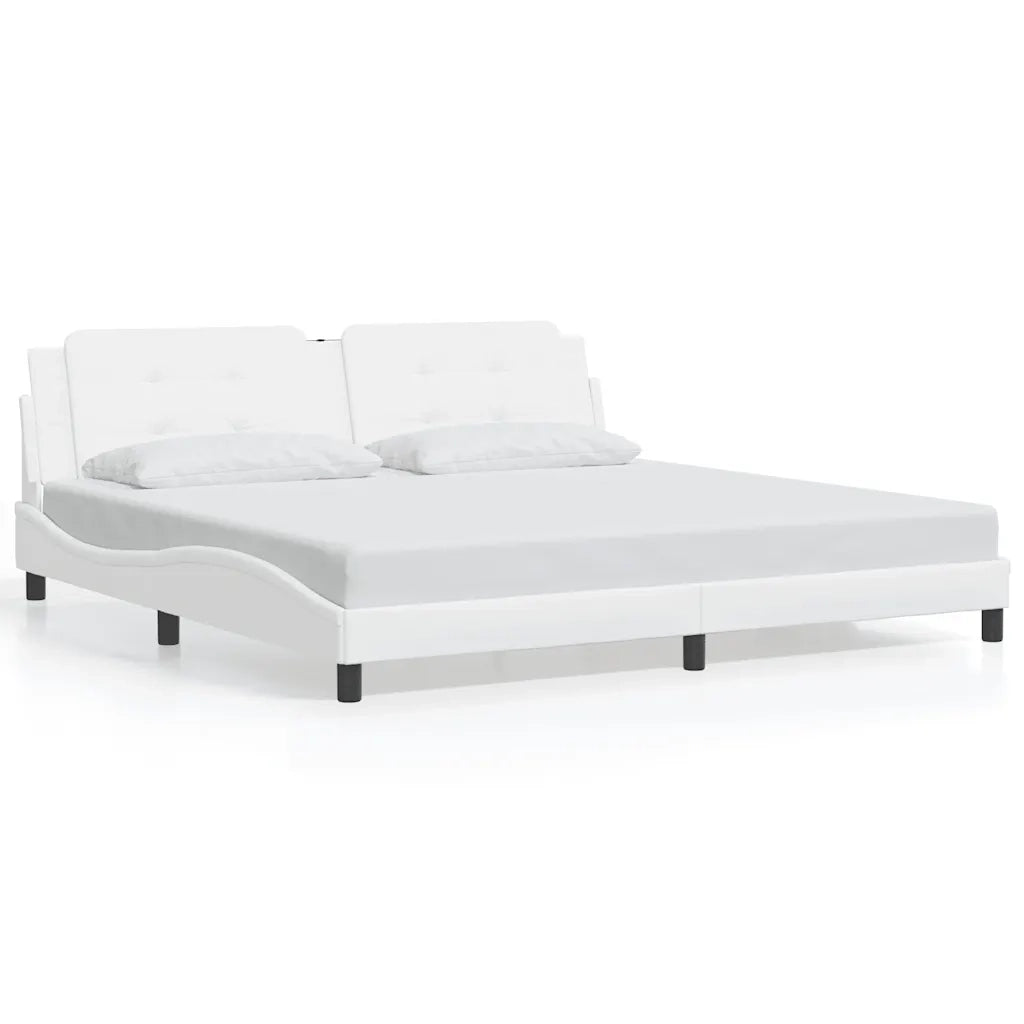 Giroletto senza Materasso Zadar Bianco 200x200 cm in Similpelle