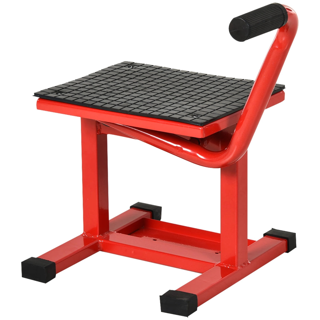 Elevatore Motocicletta con Manovella ¨C Minimal ¨C Regolabile 27,5/39,5 cm Base Antiscivolo 150kg Rosso Nero