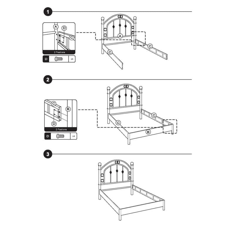 Letto luxor singolo bianco metallo cm95/100x195/200