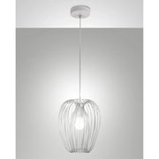 Camp Sospensione Bianca Collezione CAMP 1 Luce Metallo Regolabile Design Elegante