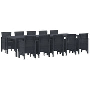 Set da Pranzo per Giardino 11 pcs Antracite Rattan sintetico 3378755