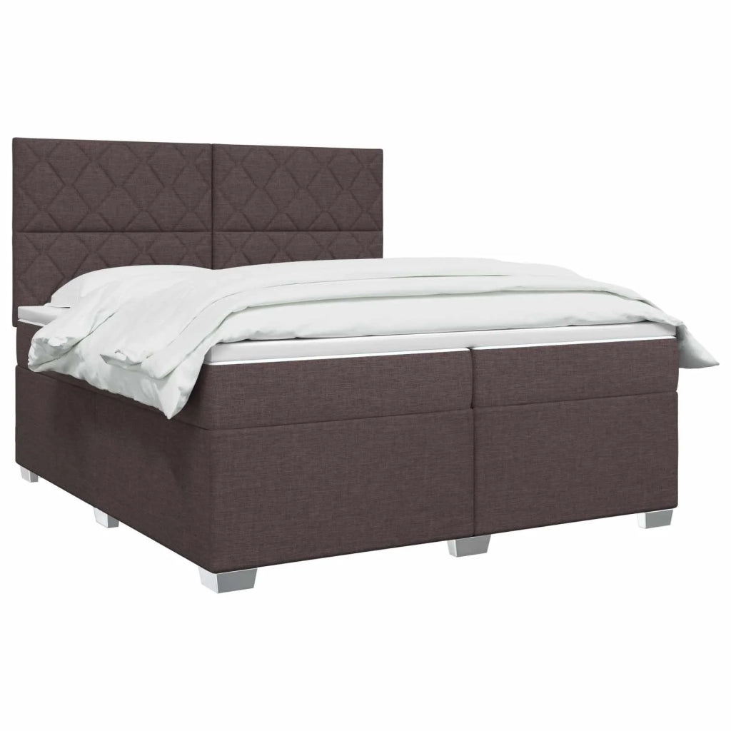 Letto box spring con materasso Marrone Scuro 200 x 200 cm 3453496