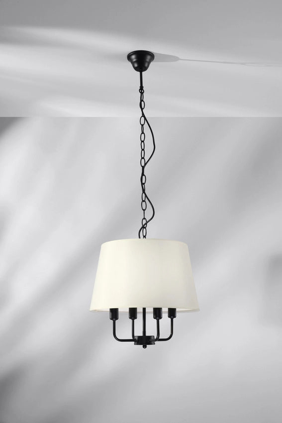 Lampada a sospensione Candellux Pasteri nera 4xE14 Ø37