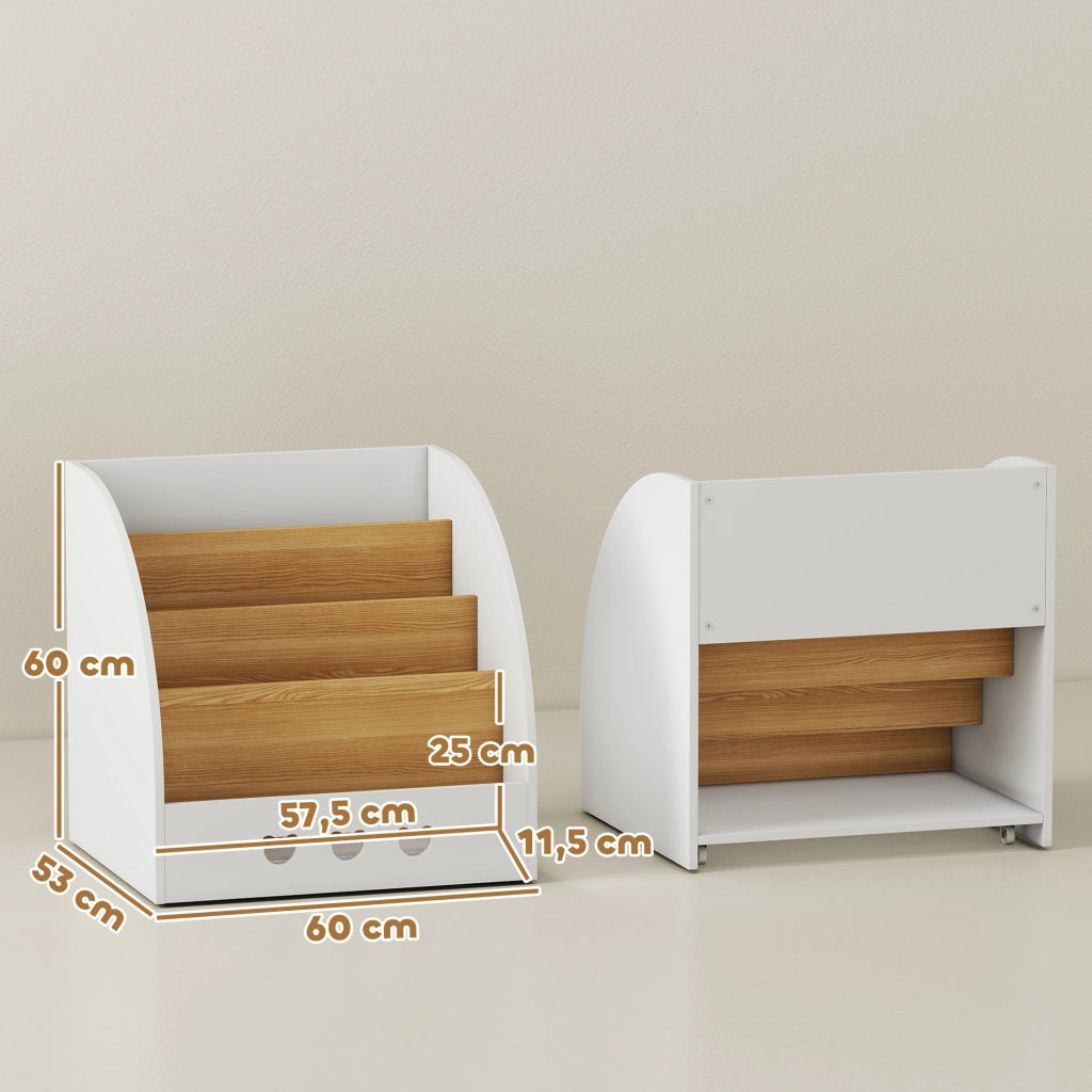 Scaffale per Bambini 4 Ripiani ¨C Minimal ¨C 60x53x60 Bianco e Naturale