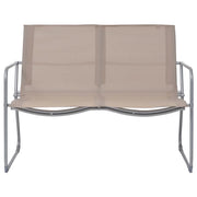 Set Divano da Giardino 4 pz | Set Salotto da Giardino in Tessuto e Acciaio Grigio Talpa