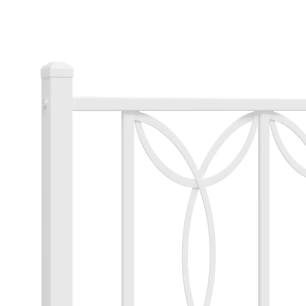Giroletto con Testiera Metallo Bianco 100x190 cm 376171
