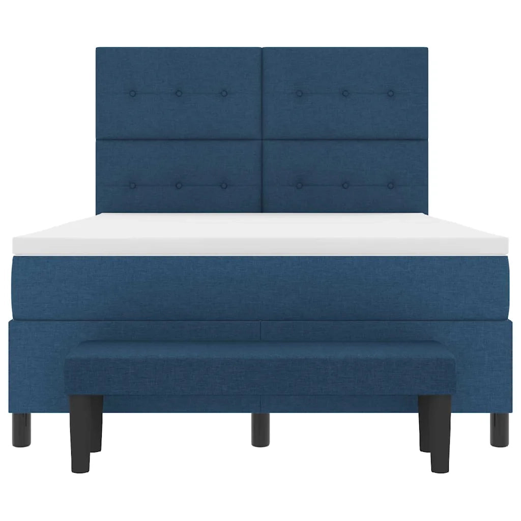 Letto a molle con materasso Blu 140 x 190 cm Tessuto