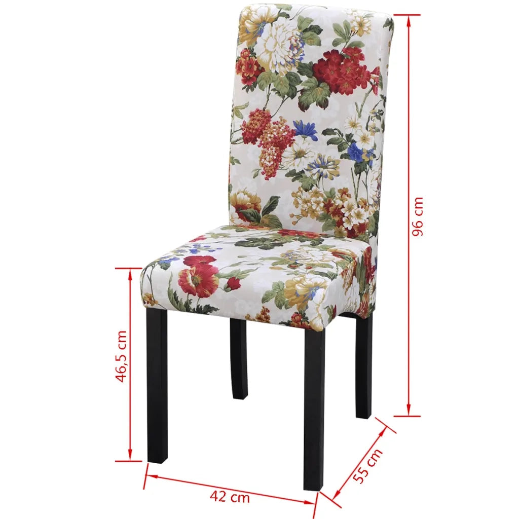 Sedie da Pranzo 4 pz Multicolori in Tessuto 242399
