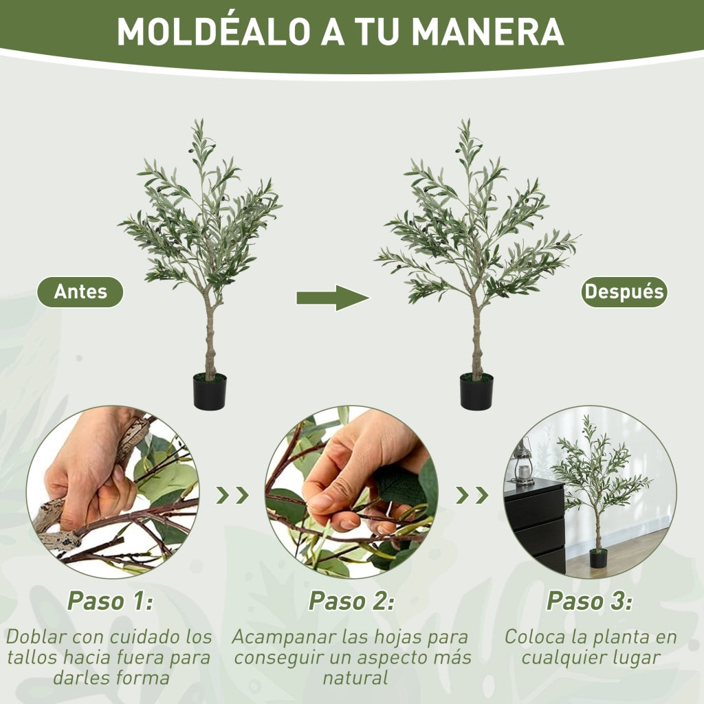 Albero di Olivo Artificiale ¨C Minimal ¨C Verde 120 cm