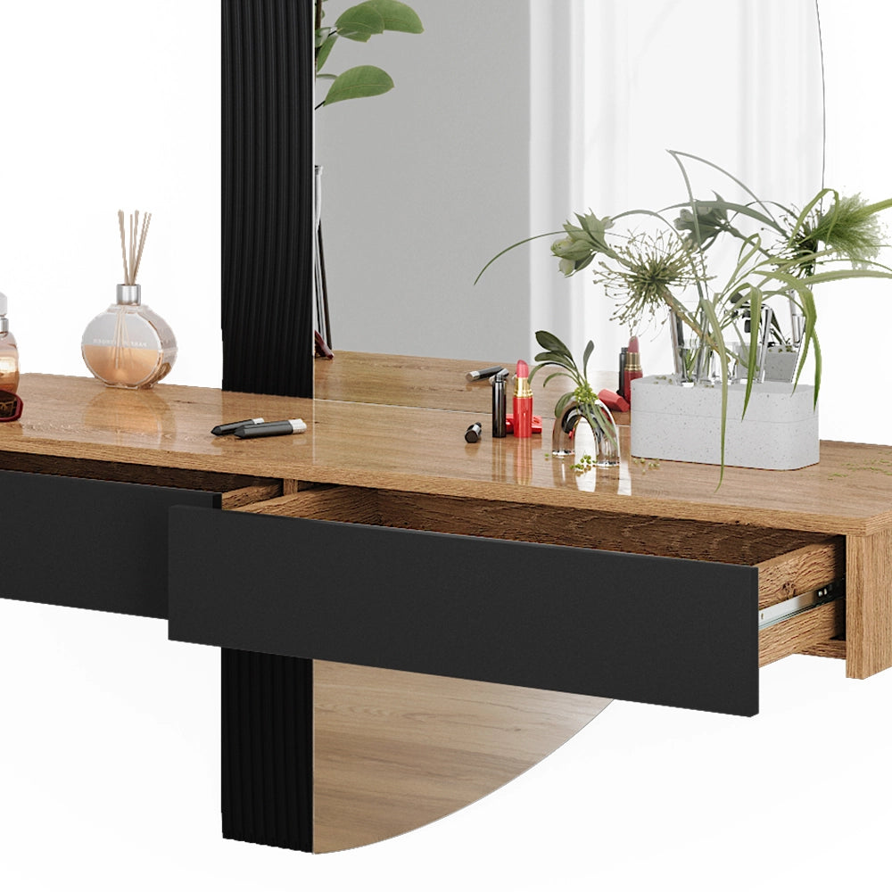 Vicco Tavolo da toeletta Nero 120 cm con 2 cassetti