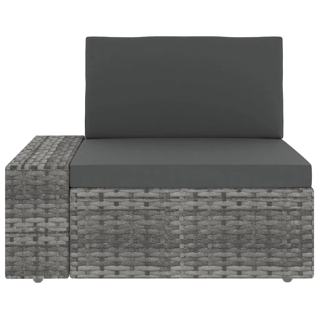 Set Divani da Giardino 9 pz con Cuscini in Polyrattan Grigio 3067184