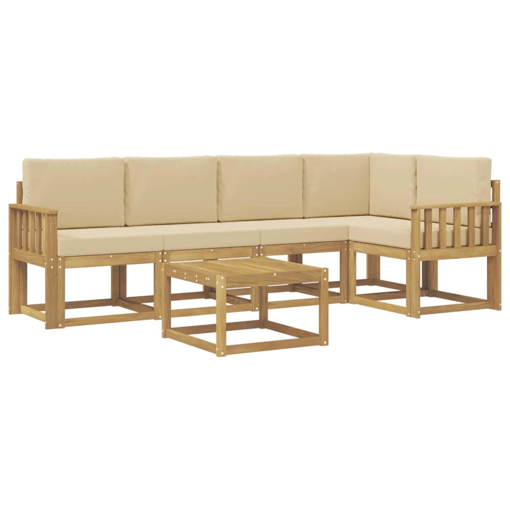 Set di divani da esterno con cuscino 6 pcs Bianco e Beige 3387662