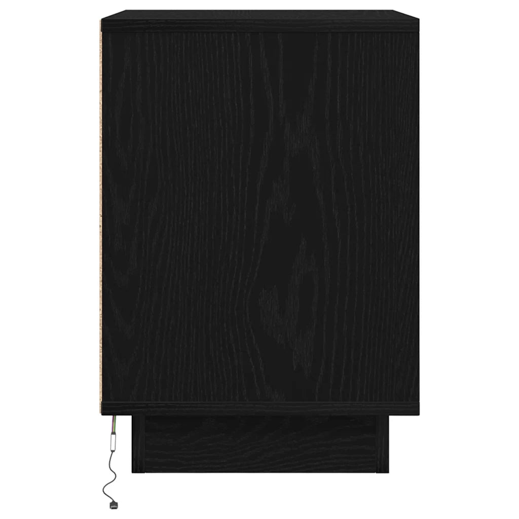 Comodini con Luci LED 2 pz Nero 38x34x50 cm 861286