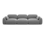 Cosmopolitan Design - Divano modulare "Sydney" 4 posti in velluto grigio chiaro 