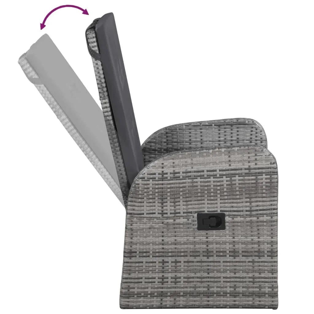 Set da Pranzo da Giardino 9 pz con Cuscini Grigio 3099502