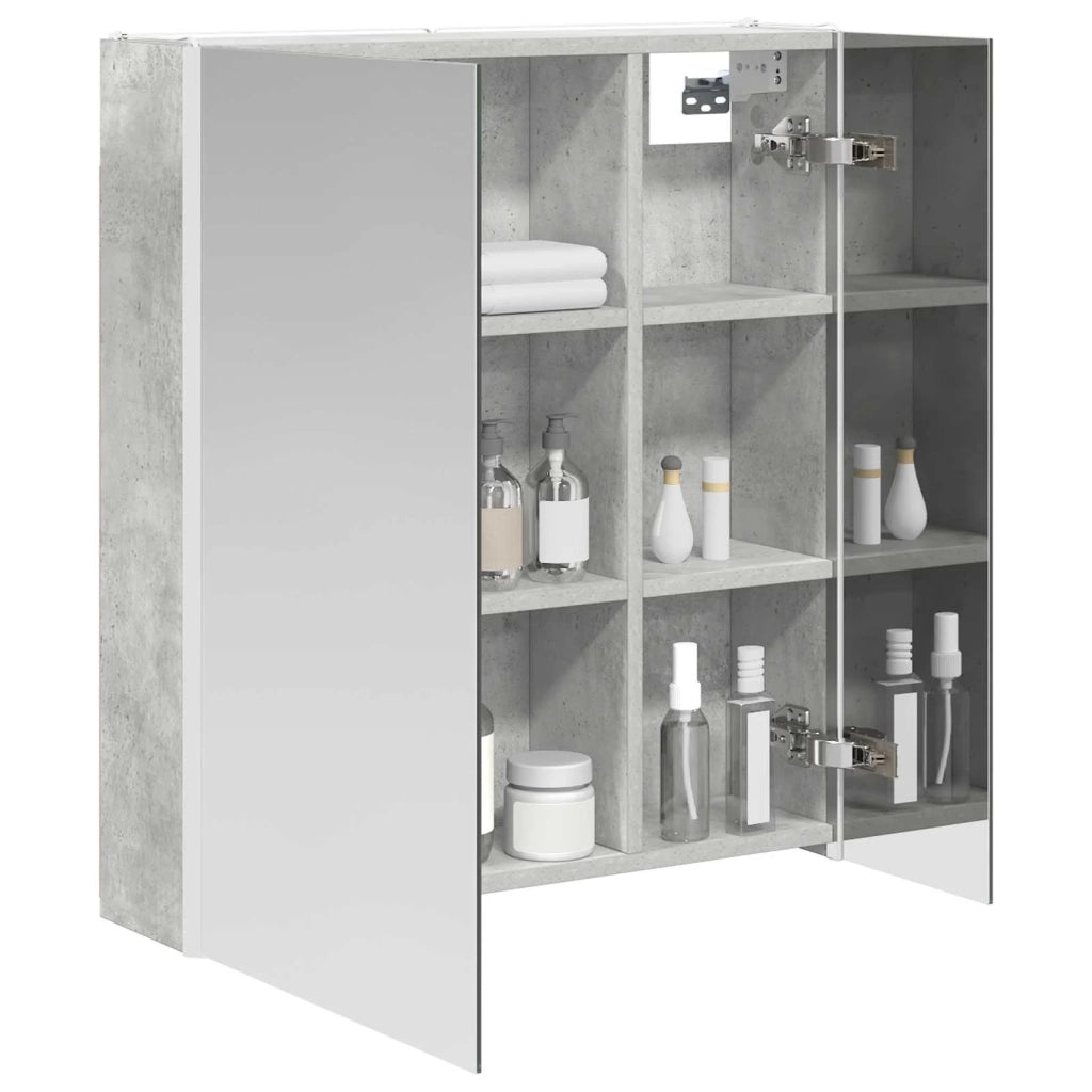 Mobiletto per specchio da bagno Grigio cemento 889242