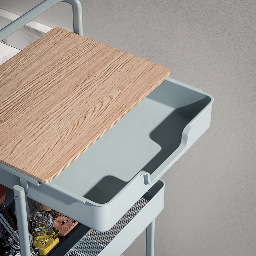 Carrello con cassetti e cestini ¨C zephmum ¨C Verde Chiaro 40x30x60