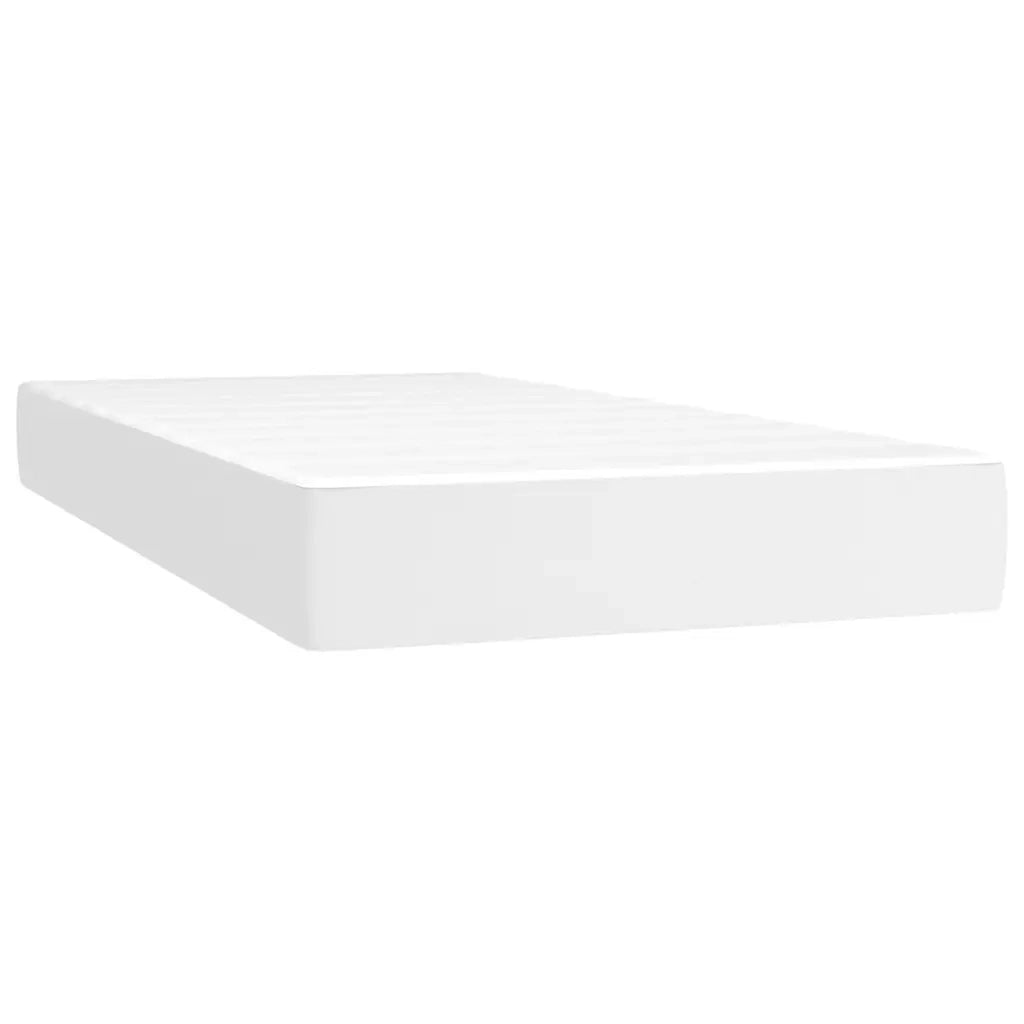 Giroletto a Molle con Materasso-Struttura Letto Bianco 100x200 cm in Similpelle 763188