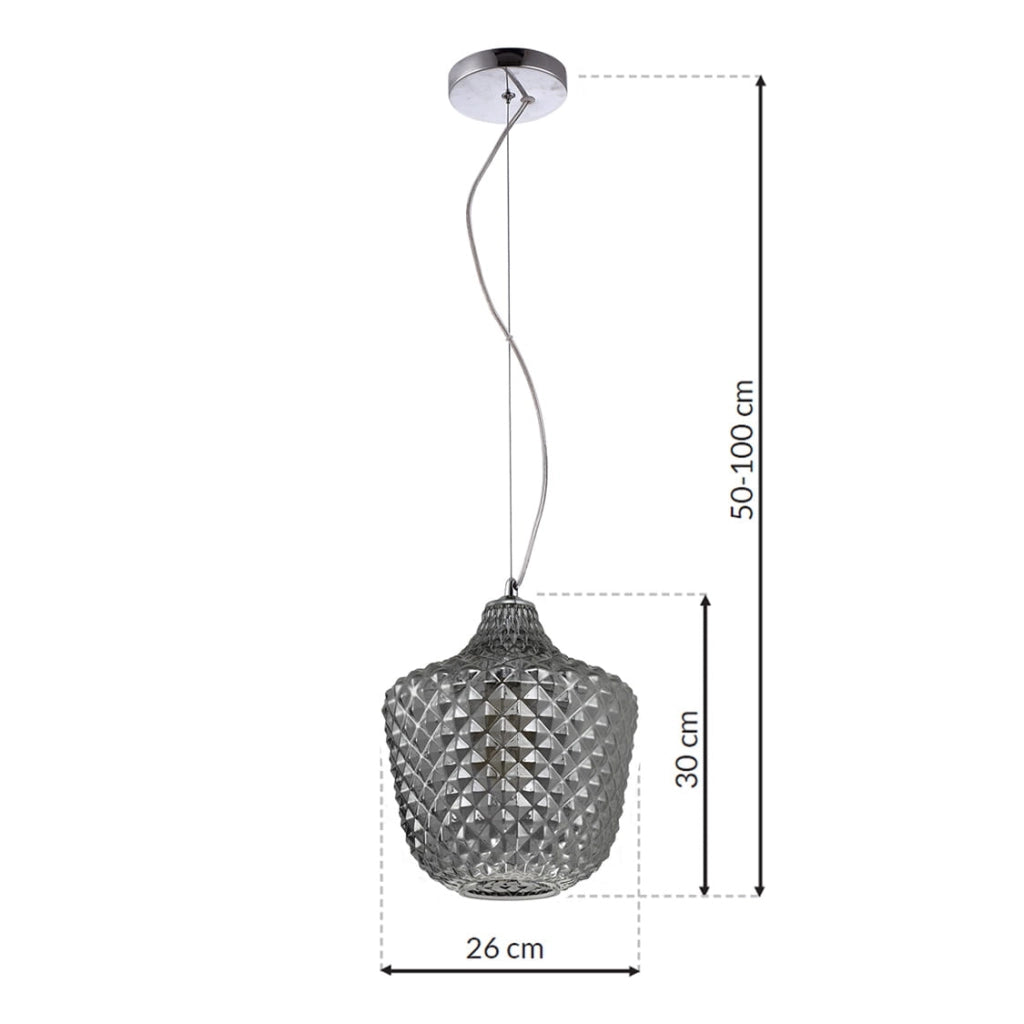 Sospensione Milagro Orlando ML5549 nera E27 Ø26cm