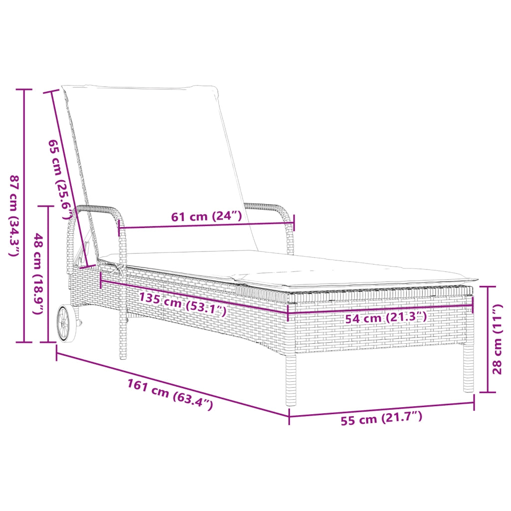 Lettini Prendisole 2 pz con Cuscini Marrone in Polyrattan 3261435