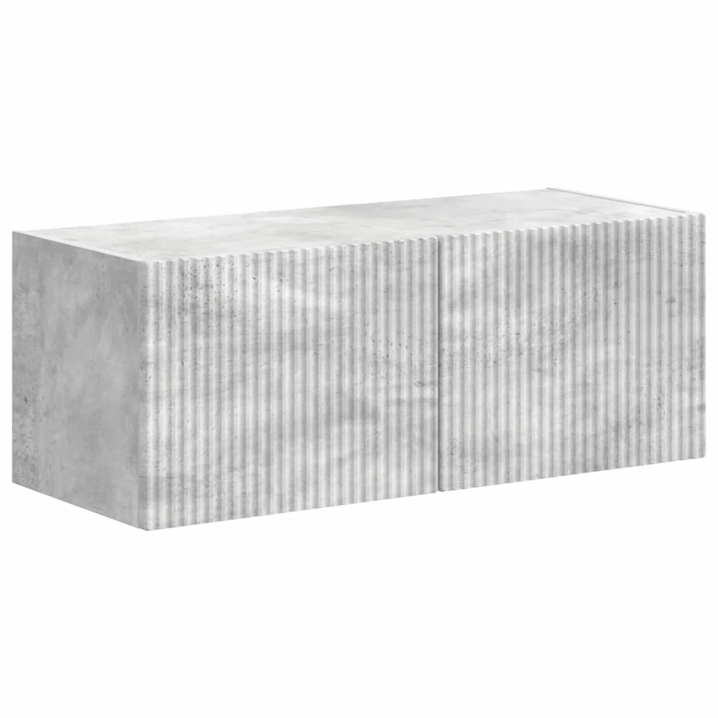 Set mobile TV 4 pz-Credenza per TV Grigio cemento Legno multistrato 641590