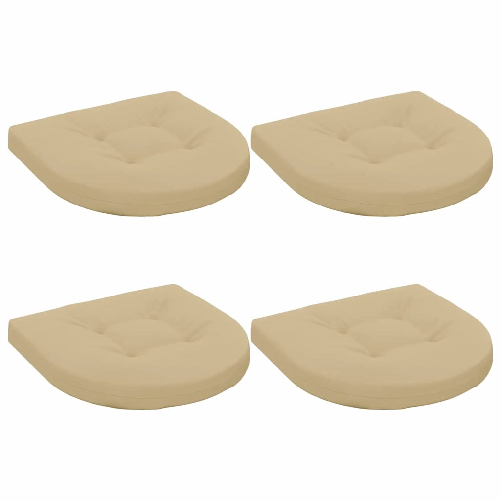 Cuscini per Sedia in 4 Pezzi 4 pz 100% Poliestere Beige 945323