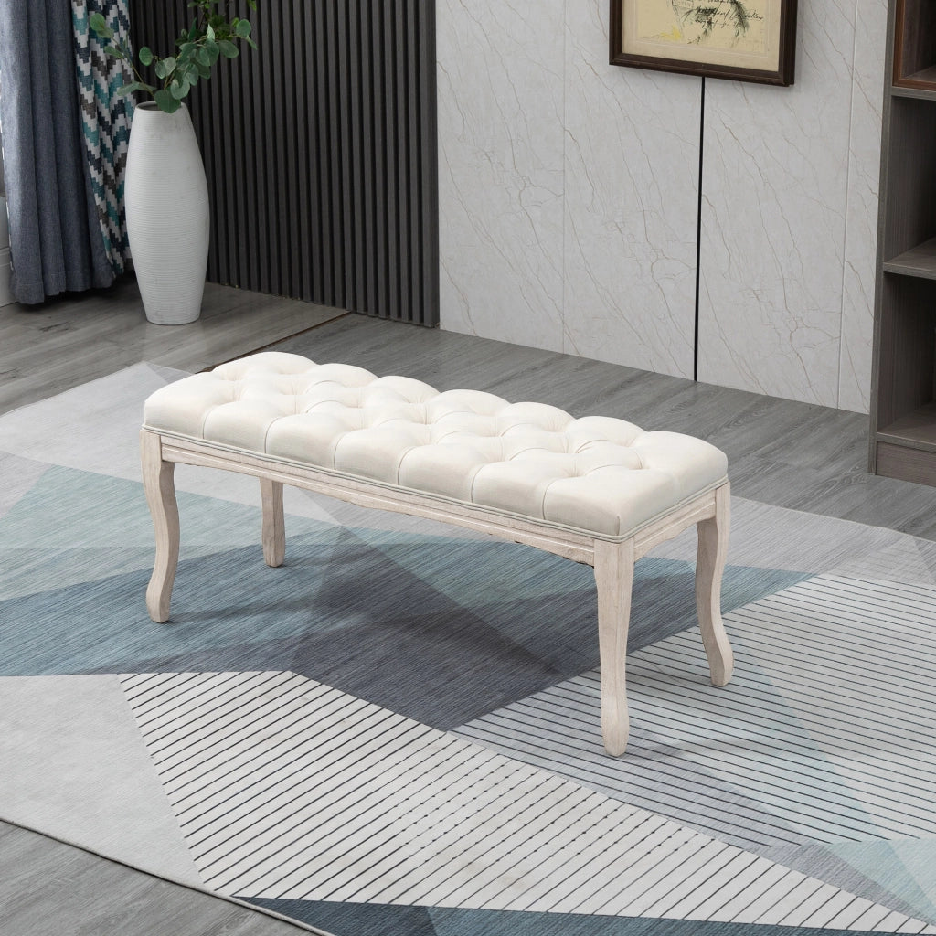 Banc Letto Imbottito ¨C Minimal ¨C Beige Lino Legno 110x