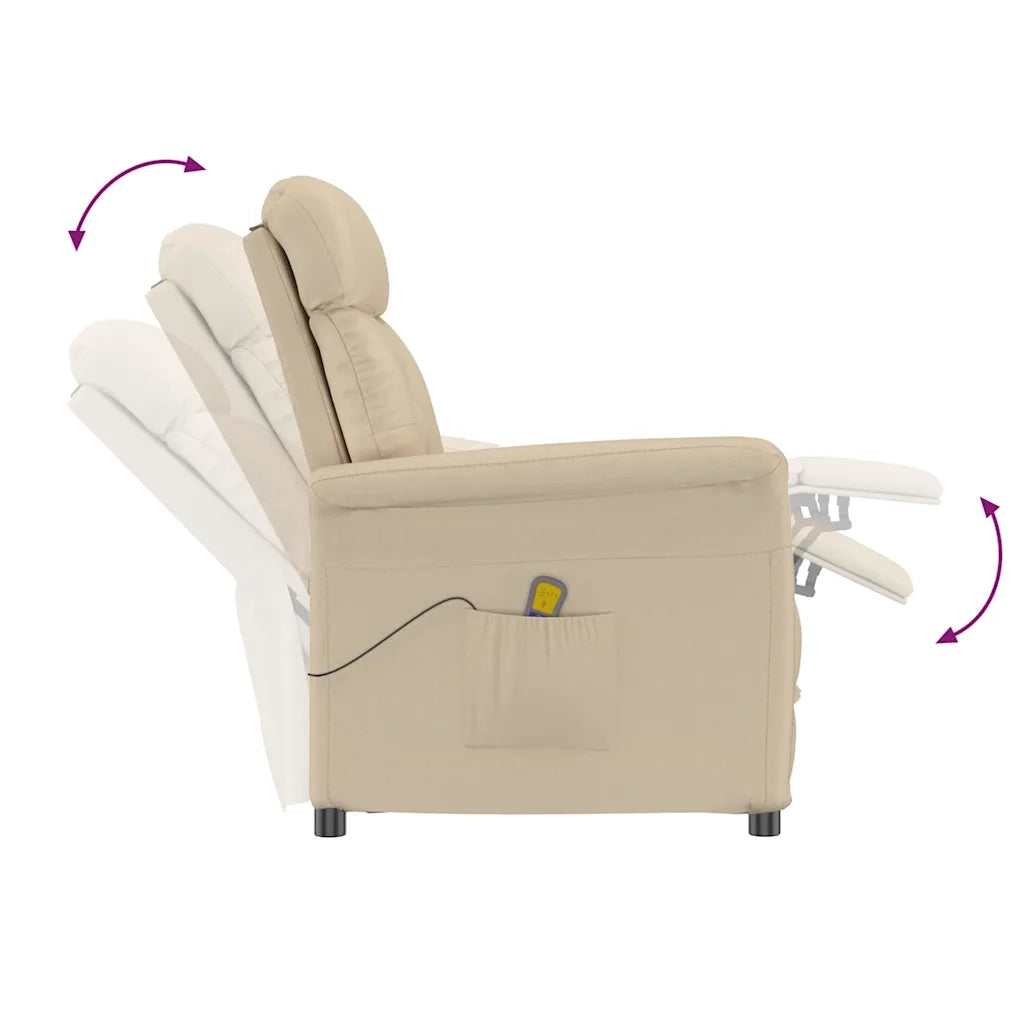 Poltrona | Sedia da massaggio Crema 96.5 x 70.5 x 95 cm Microfibra