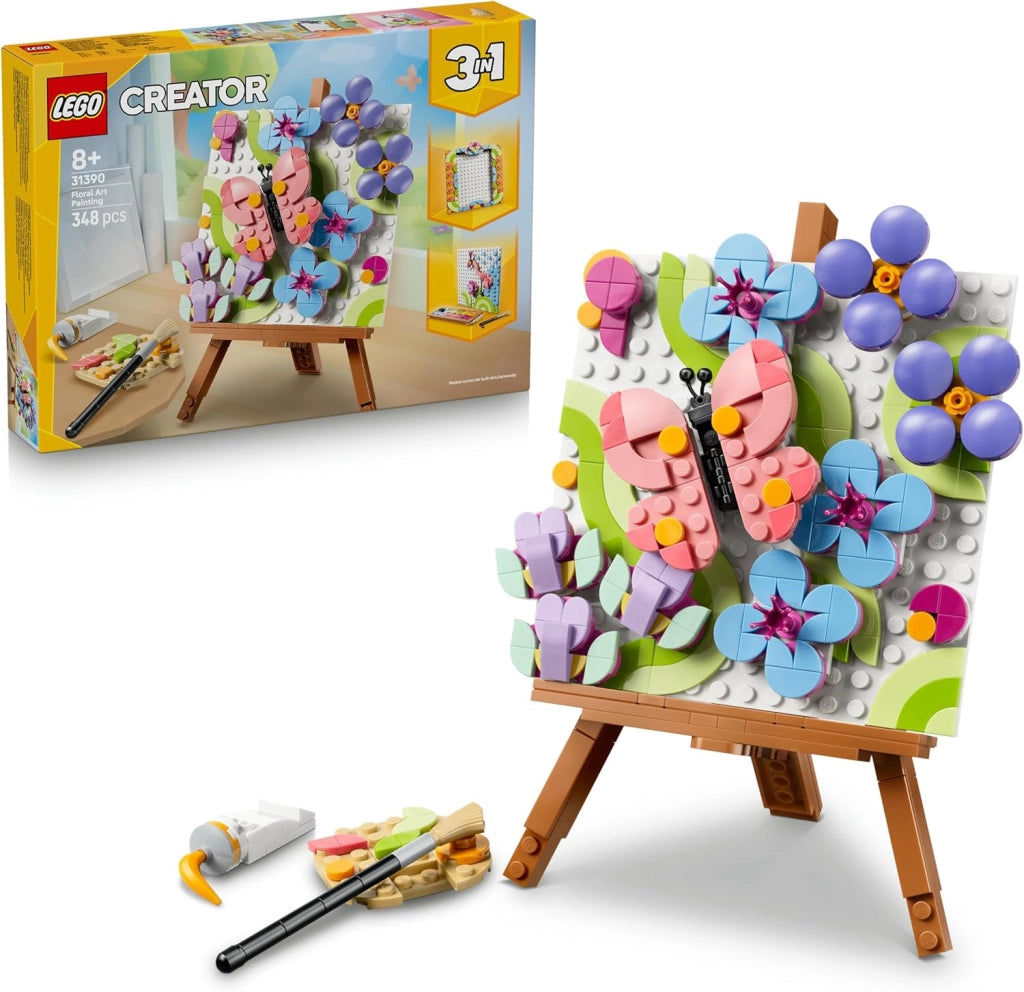 LEGO Creator 3 in 1 Dipinto Floreale Decorativo Giocattolo - Kit Modellismo 3D Trasformabile in Cornice o in Disegno di