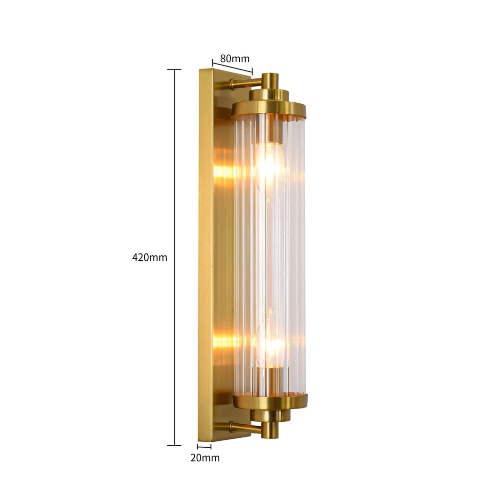 Applique Lorenzo oro 2xE14 vetro metallo Light Prestige