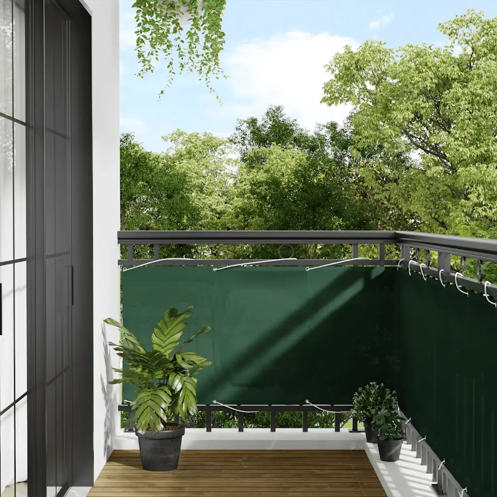 Schermo da balcone | Paravento Balcone Verde Scuro 75x800 cm 100% Poliestere Oxford