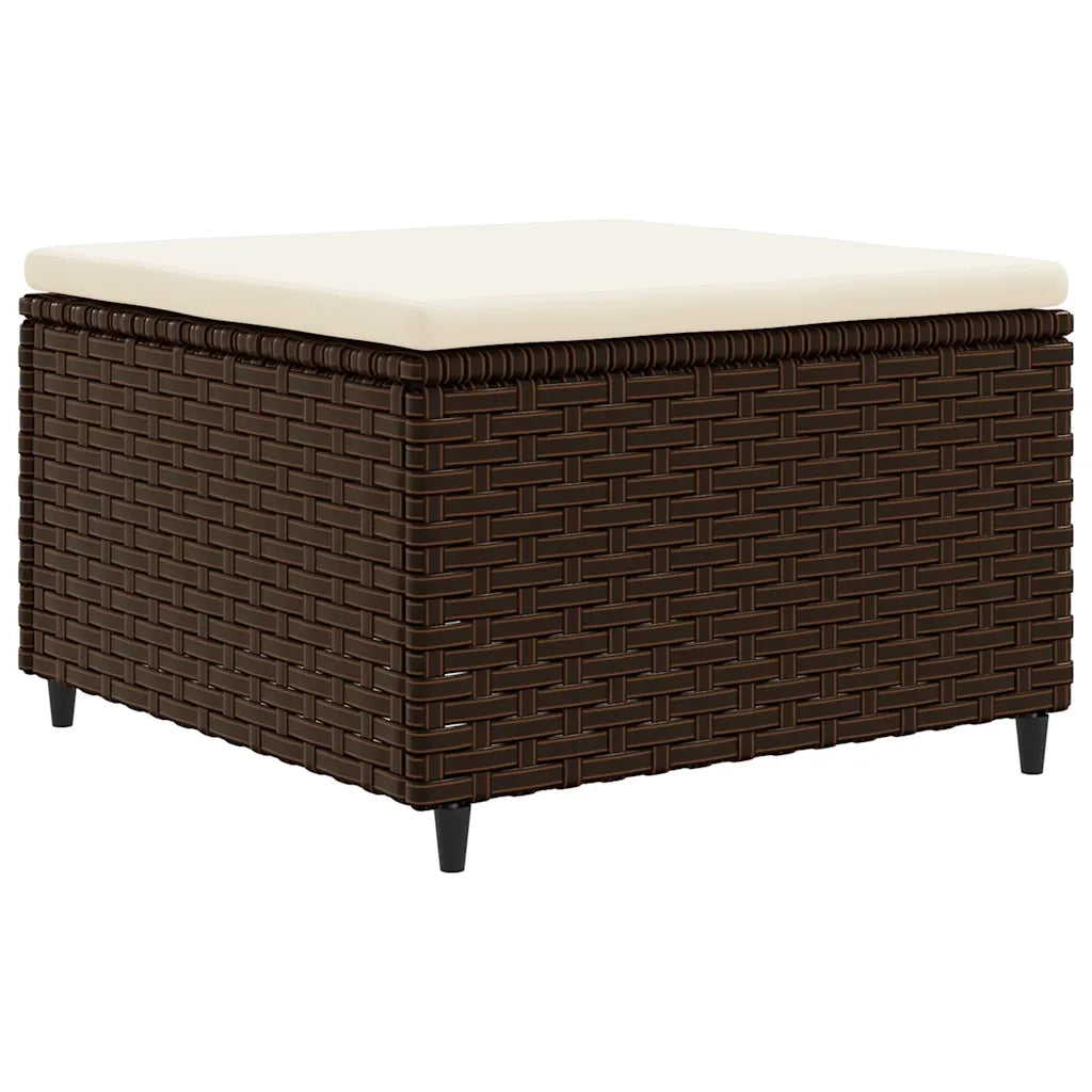 Set Divani da Giardino 7 pz con Cuscini in Polyrattan Marrone