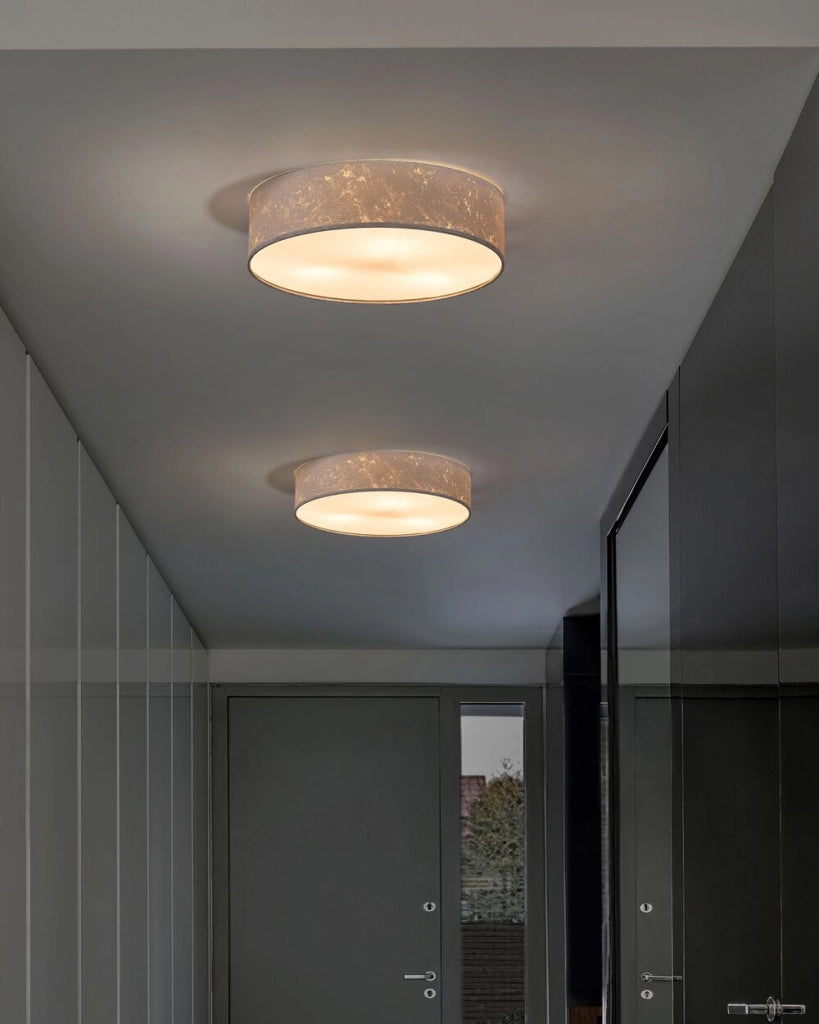 Lampada paralume in policotone Argento ø 45 cm Boho con stile moderno
