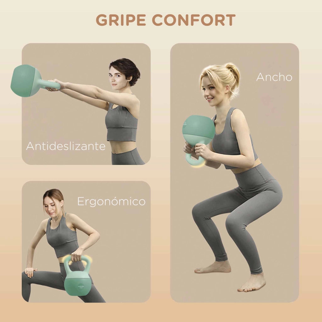 Kettlebell 8 kg ¨C zephmum ¨C Verde 19x19x28 cm