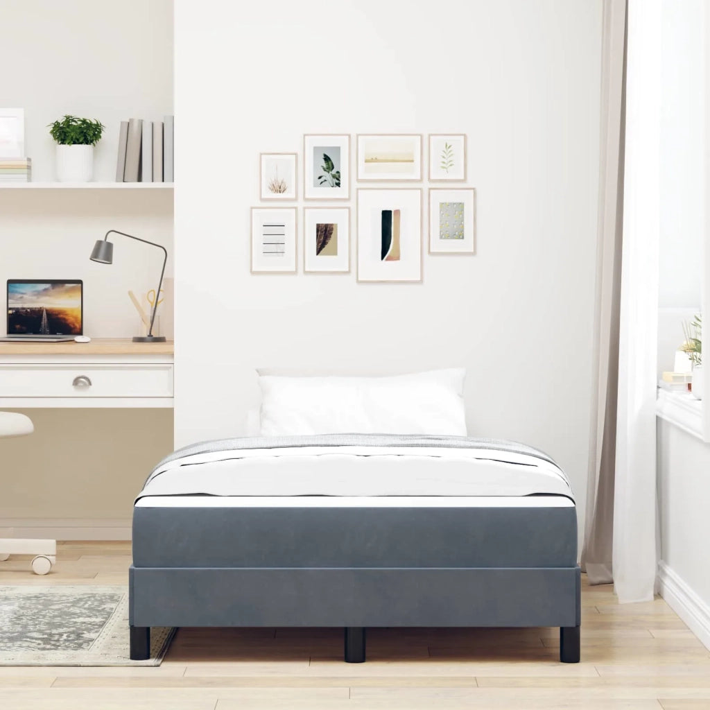 Letto a molle con materasso Grigio scuro 120 x 200 cm Tessuto 3398684