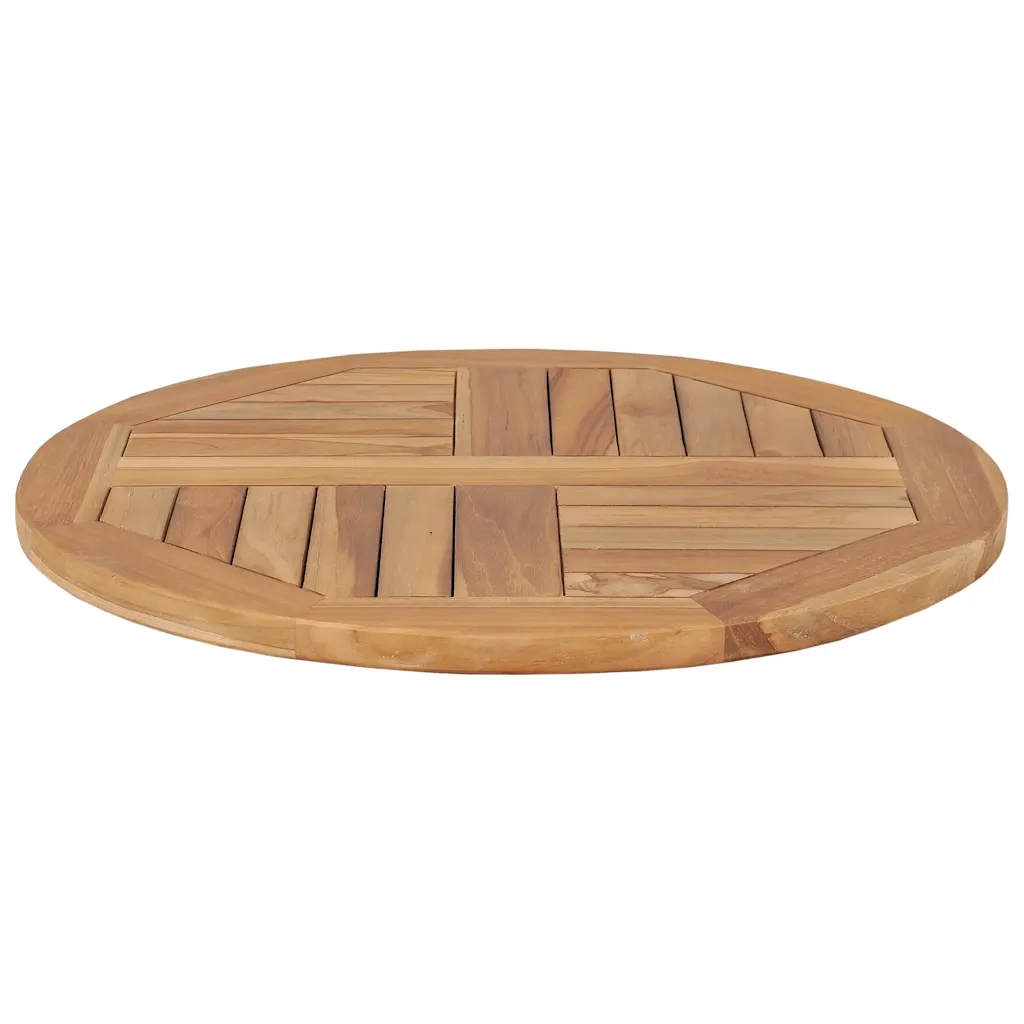 Piano Tavolo in Legno Massello di Teak Rotondo 2,5 cm 60 cm 48984
