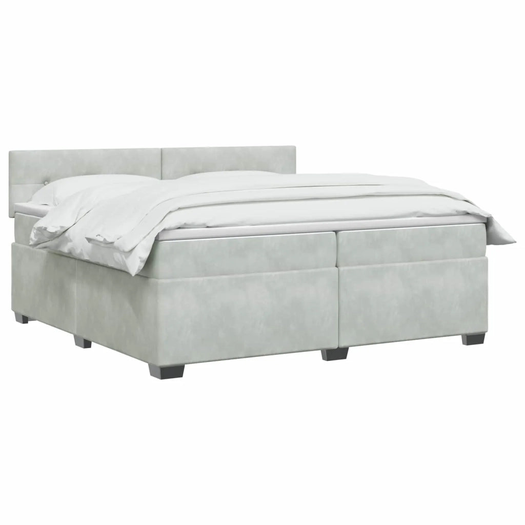 Letto con Box Spring, Materasso e LED Grigio Chiaro Velluto 3452246