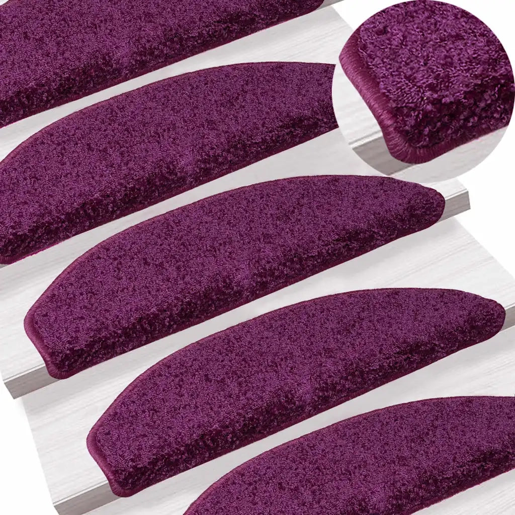 Tappetini per scale 15 pz 65x21x4 cm Viola Semicircolari Grandi 133905
