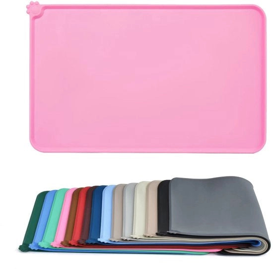 Piatto per Cani e Gatti - Acqua-Impermeabile - Antiscivolo - Silicone - 47 x 29 cm - Facile da Pulire - Materiale per Cibo