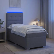 Letto box spring con materasso Grigio Chiaro 90 x 200 cm 3454782