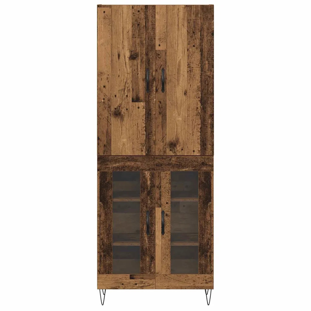 Credenza 2 pcs Legno vecchio Legno ingegnerizzato e vetro 3403165