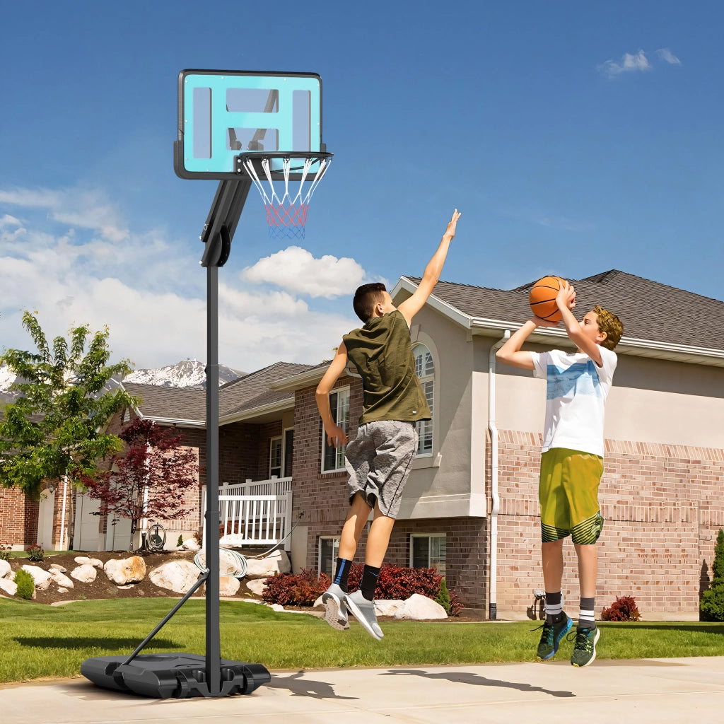 Canestro da Basket Regolabile 146-236 cm con Ruote e Base Riempibile ¨C Minimal ¨C Nero