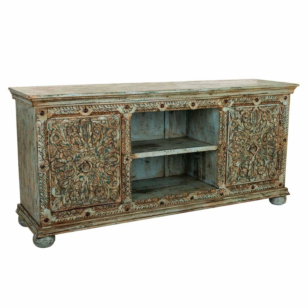 Credenza in legno verde 165x45x76