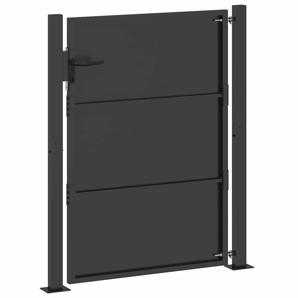 Cancello da giardino con blocco Nero 110 x 130 cm 42015910