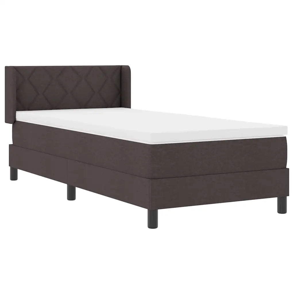 Letto a molle con testiera Marrone Scuro 200 x 100 cm Tessuto 3341156