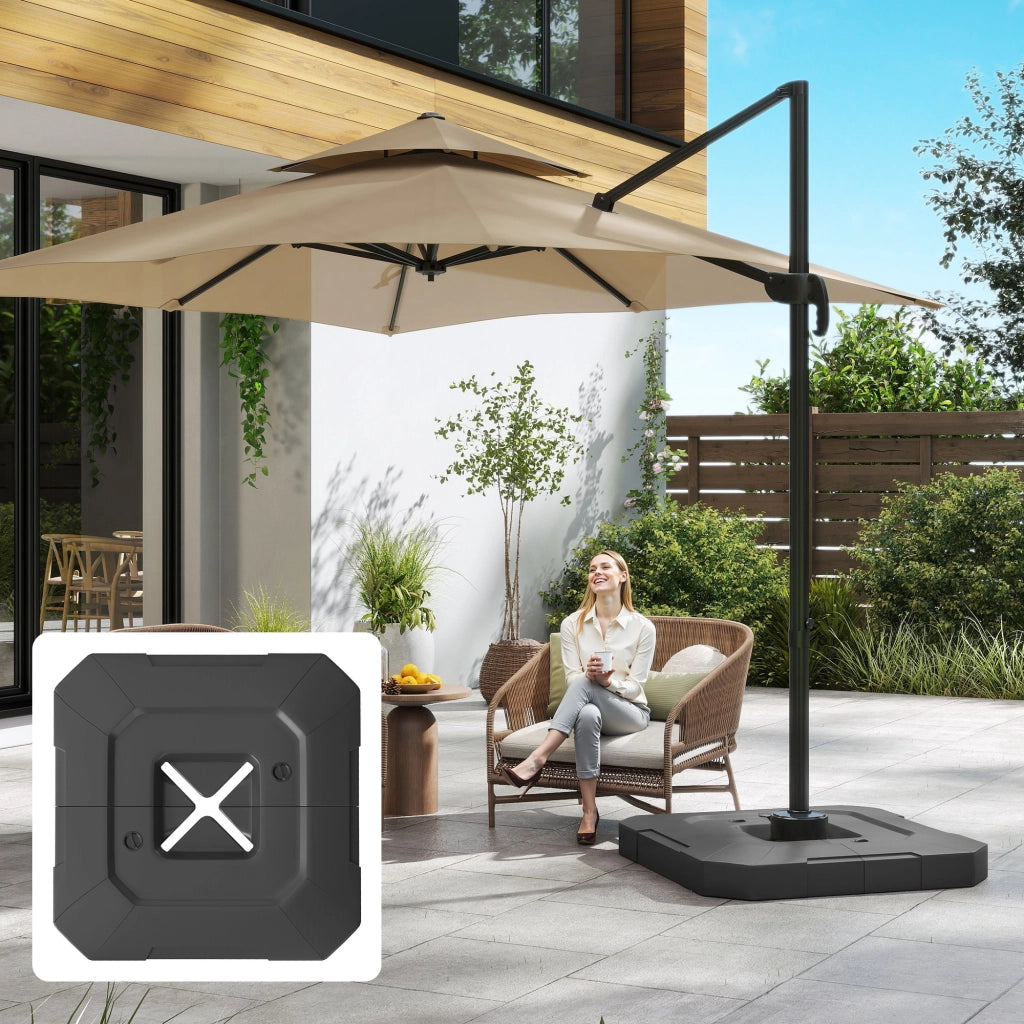 Base per ombrellone 2 pezzi ¨C Zephmum ¨C Grigio 40x40x15 cm