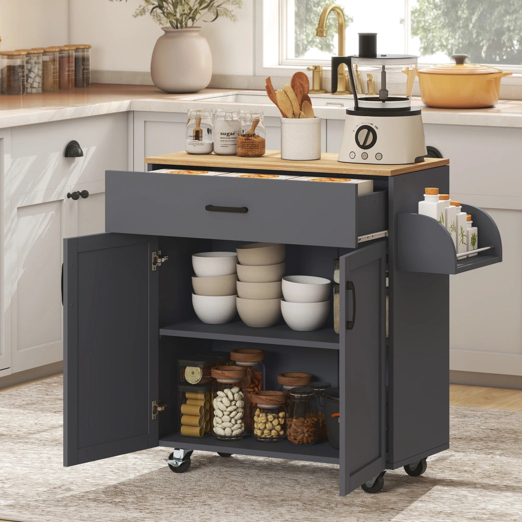 Mobile Cucina con Ruote ¨C Minimal ¨C Grigio 105x36x85 cm