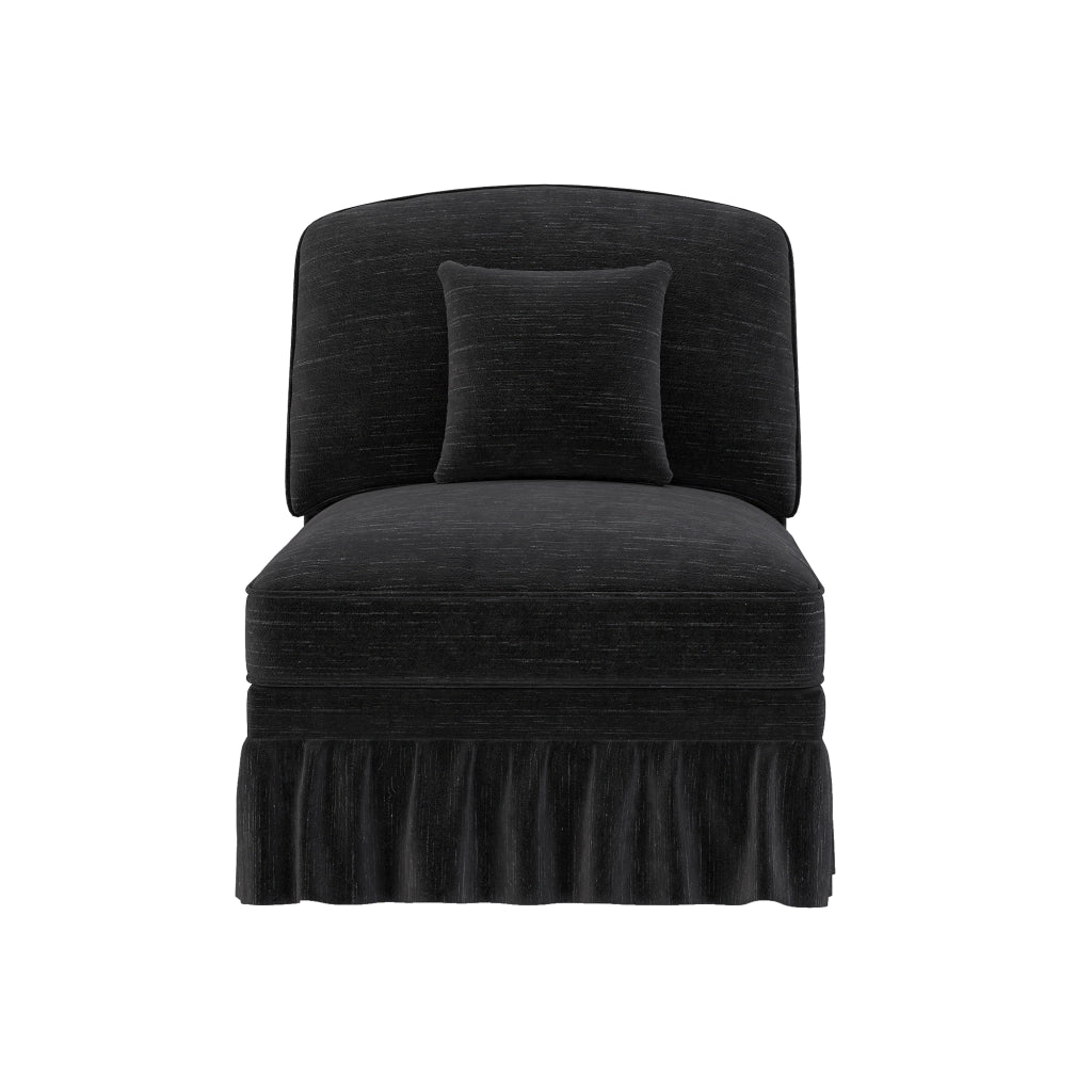 Divano senza braccioli Chenille - Zephmum- 1 cuscino - Nero