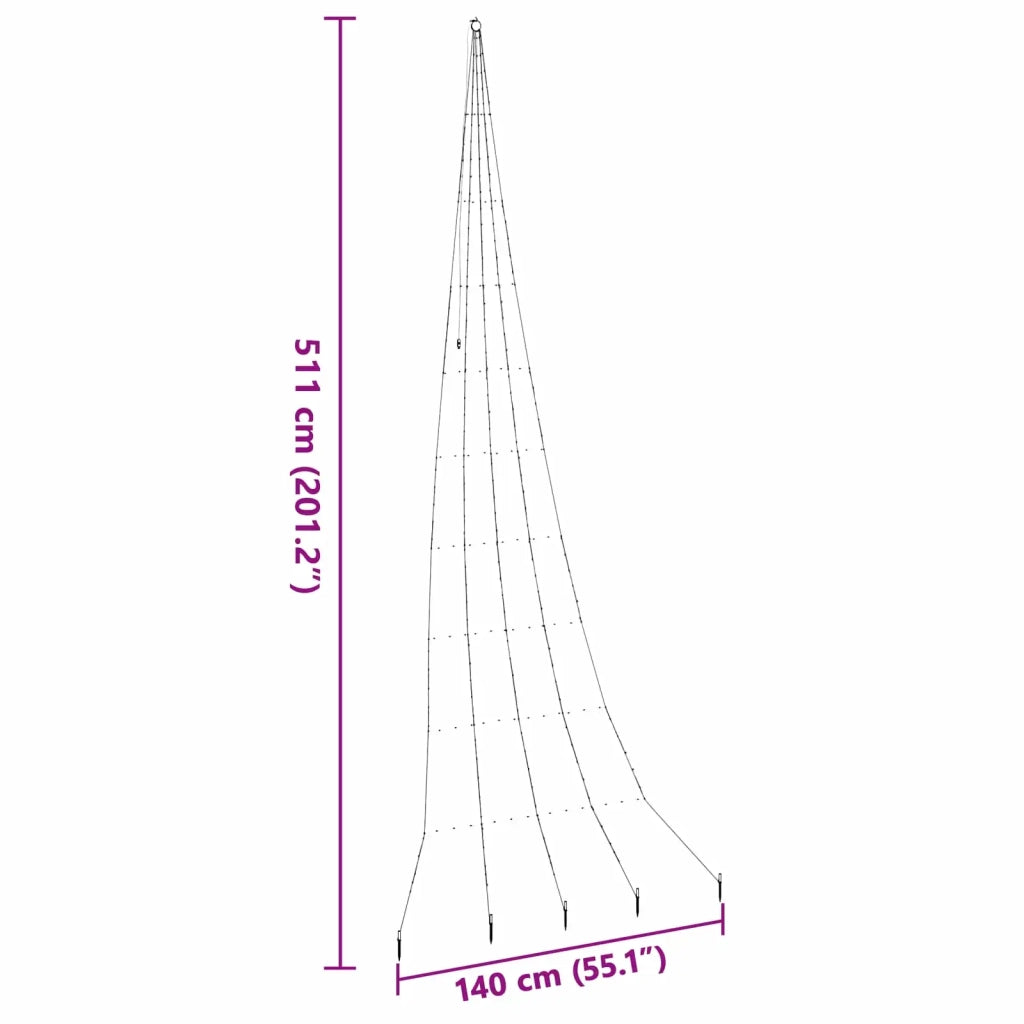Albero di Natale LED con picchetti per il terreno 511 cm 42018747